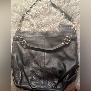 Black and Silver Coach Handbag